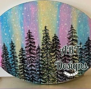 Aurora Borealis Forest Print (6"x 8" and 9"x 12")