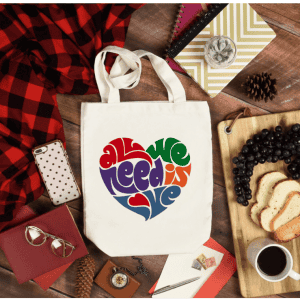 All We Need Is Love Canvas Tote Bag