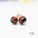 Amber-Blue Drop Earrings