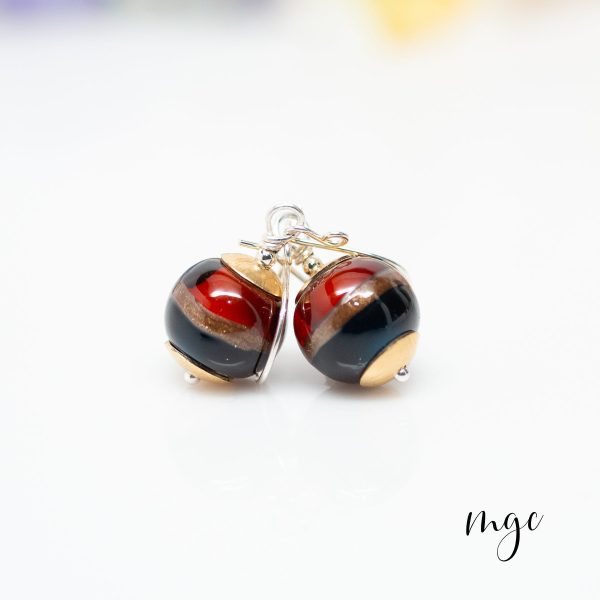 Amber-Blue Drop Earrings