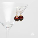 Amber-Blue Drop Earrings