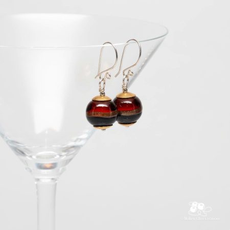 Amber-Blue Drop Earrings