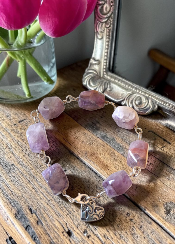 Boho Vibes: Chunky Amethyst Link Bracelet