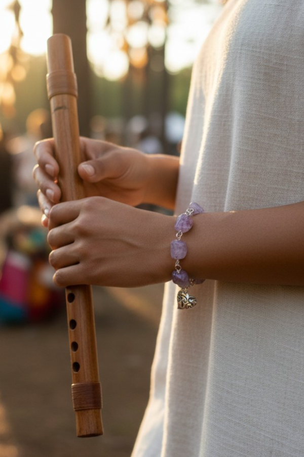 Boho Vibes: Chunky Amethyst Link Bracelet