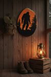 Bigfoot Sunset Live-Edge Wood Slice Art