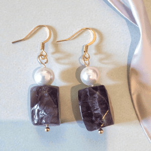 Chunky Amethyst Gemstone Earrings ~ February Birthstone Jewelry