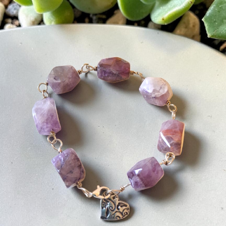 Boho Vibes: Chunky Amethyst Link Bracelet