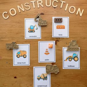 All About Construction Set with Black and White Flashcards