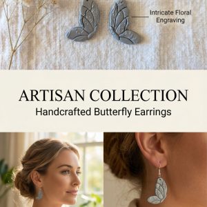 Elegant Butterfly-Inspired Polymer Clay Earrings