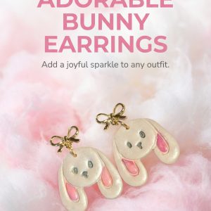 Adorable Bunny Earrings with Bow Accent