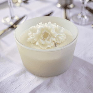 Wedding Guest Table, Decorative White Iris Candle, 24 oz