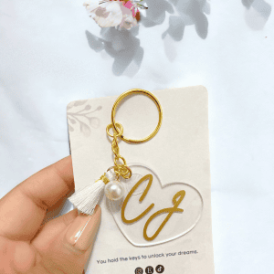 Personalized Heart Key Chains | Initial Key Chains | Key Chain Favors | Acrylic Heart Key Chain