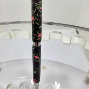 Art Deco Twist Pen in Chrome .Tea rose designed Pen, Hand turned pen, Handmade