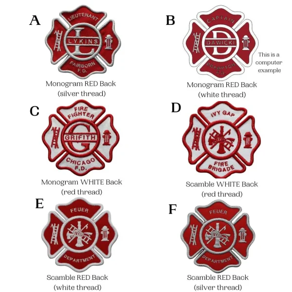 Personalized Embroidered Firefighter Maltese Cross Patch, Embroidered Patches