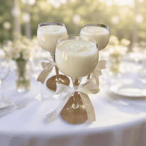 Wedding Guests Table, Long stem wine glass candle, 15 oz