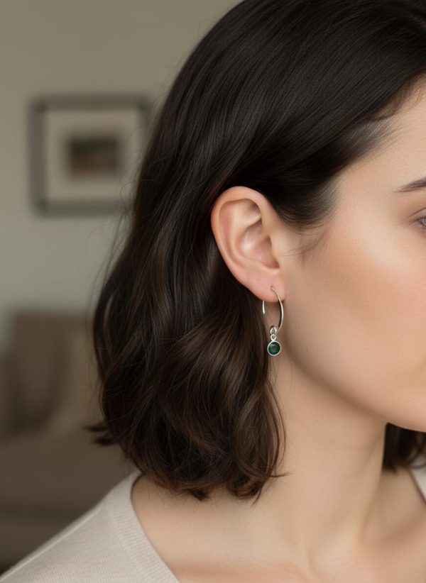 Sterling Silver Emerald Earrings — May Birthstone