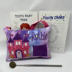 Fairy Tale Castle Tooth Fairy Pillow by Tooth Fairy Tess- Personalized