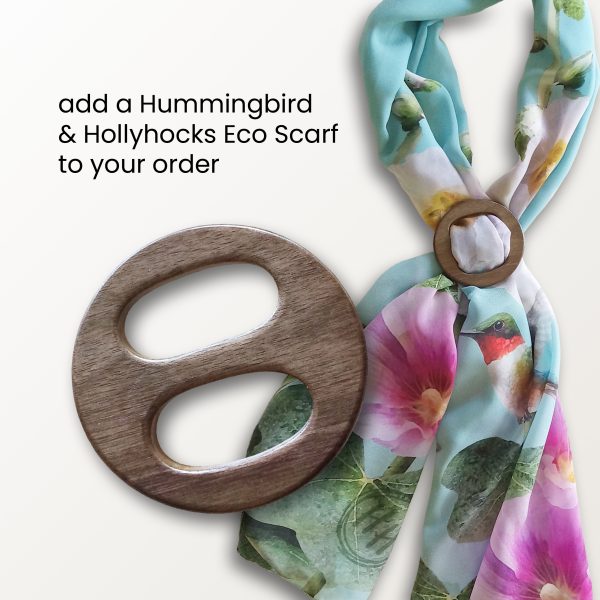 Grey Beige Wood Scarf Ring