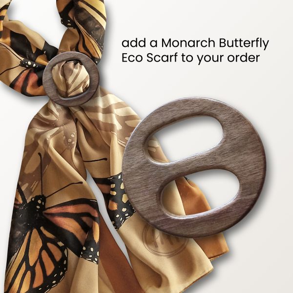Grey Beige Wood Scarf Ring