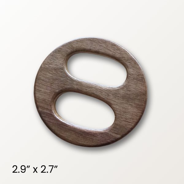 Grey Beige Wood Scarf Ring