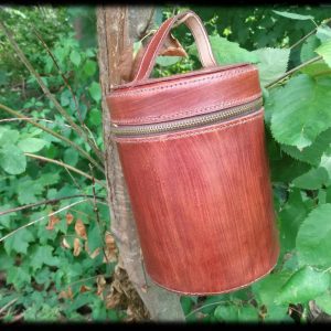 Hand made round Cosmetic Bag/Dopp Kit