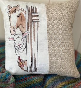Peeking Farm Animal Pillow Cover