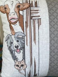 Peeking Farm Animal Pillow Cover