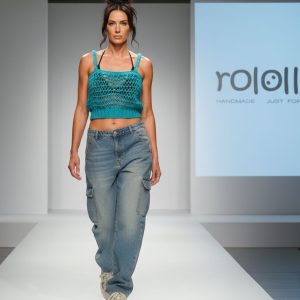 Net Cami Crop Top CoverUp Turquoise