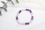 Amethyst & Kunzite Sterling Silver Feminine Sign Bracelet