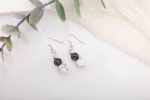 Howlite & Labradorite Dangle Earrings — Sterling Silver Beads & Hooks