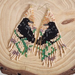 Crow Garden Fringe Beaded Earrings