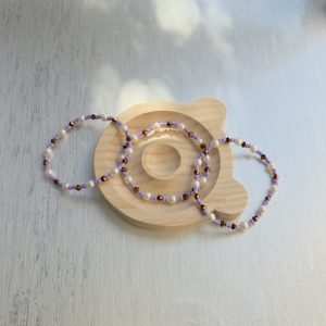 Lavender & Pearl Dainty Beaded Bracelet – Delicate Handcrafted Jewelry- Bundle & Save