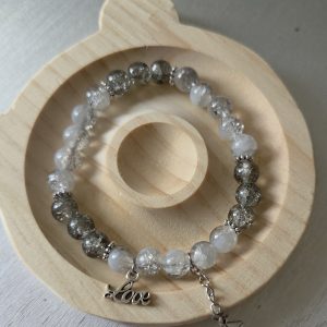 Midnight & Mist "Love" Crackle Bracelet – Sentimental Mother’s Day Gift