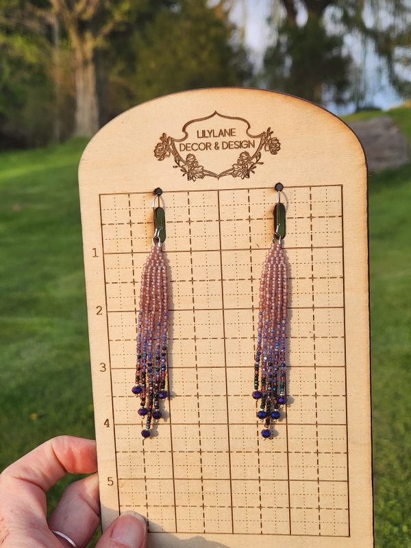 ​Twilight Amethyst Ombre Beaded Fringe Earrings