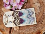 ​Lotus Bloom Wood & Beaded Fringe Earrings – Iridescent Purple & Aqua Zen Dangles