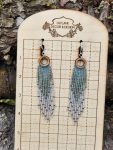Celestial Midnight Beaded Fringe Earrings