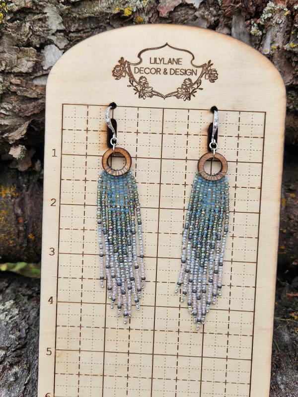 Celestial Midnight Beaded Fringe Earrings