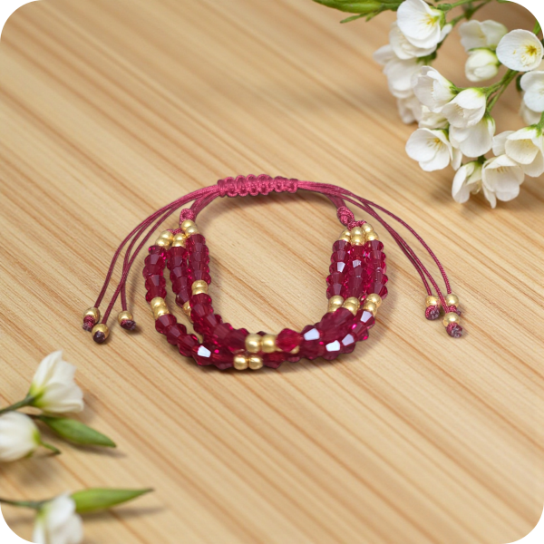 Handmade 3 Strands Beaded Bracelet