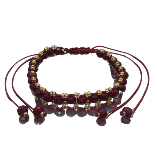 Dark Red Crystal Beads Bracelet