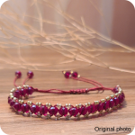 Dark Red Crystal Beads Bracelet