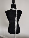 Crochet Sequin Skinny Scarf, White Sequin Neck Tie