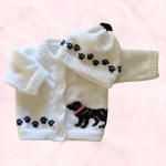 Black Lab Retreiver Baby Sweater, Handmade Knitted Baby Sweater, Personalized Baby Sweater