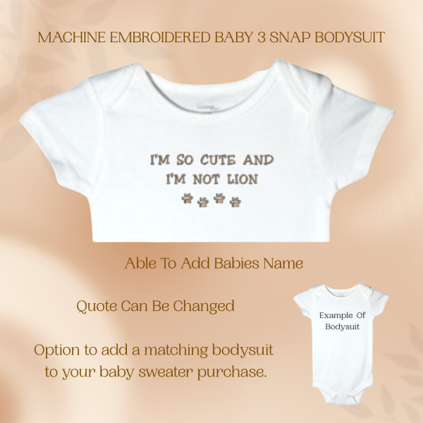 Lion Baby Sweater, Handmade Knitted Baby Sweater, Personalized Baby Sweater