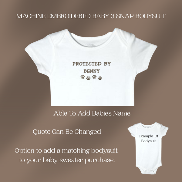 Brown Lab Retreiver Dog Baby Sweater, Handmade Knitted Baby Sweater, Personalized Baby Sweater