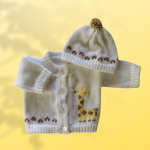 Giraffe Baby Sweater, Handmade Knitted Baby Sweater, Personalized Baby Sweater