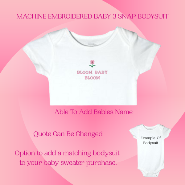 Flower Baby Sweater, Handmade Knitted Baby Sweater, Personalized Baby Sweater