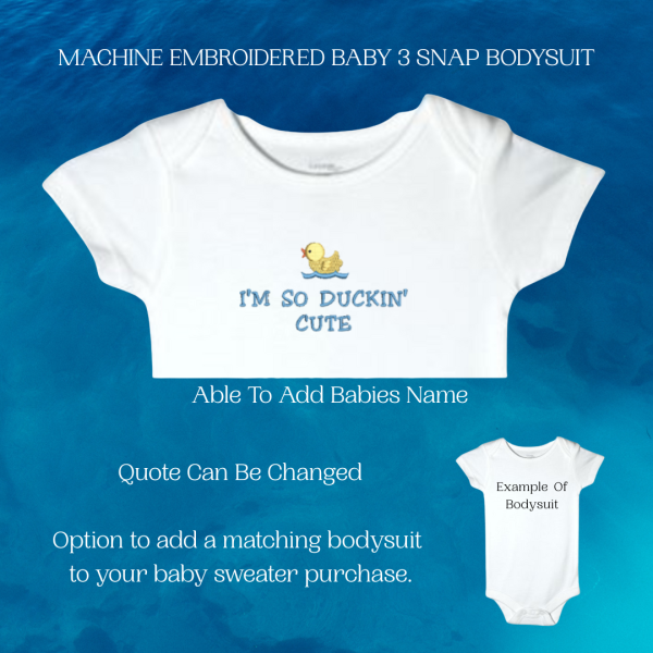 Duck Baby Sweater, Handmade Knitted Baby Sweater, Personalized Baby Sweater
