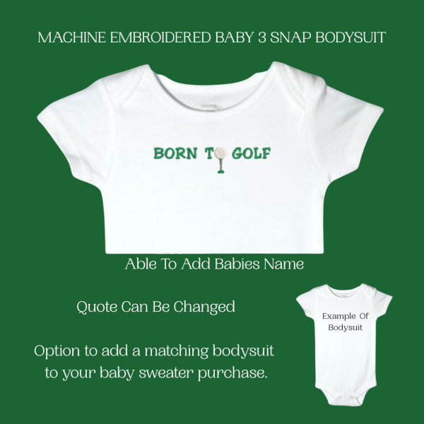 Golf Baby Sweater, Handmade Knitted Baby Sweater, Personalized Baby Sweater
