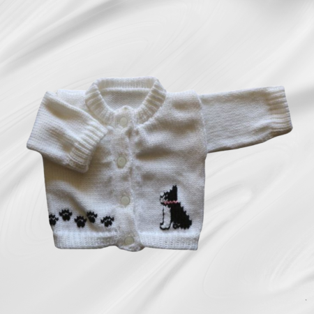 Bull Dog Baby Sweater, Handmade Knitted Baby Sweater, Personalized Baby Sweater
