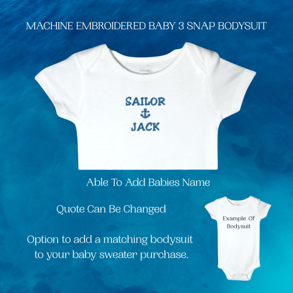 Sailor Baby Sweater, Handmade Knitted Baby Sweater, Personalized Baby Sweater